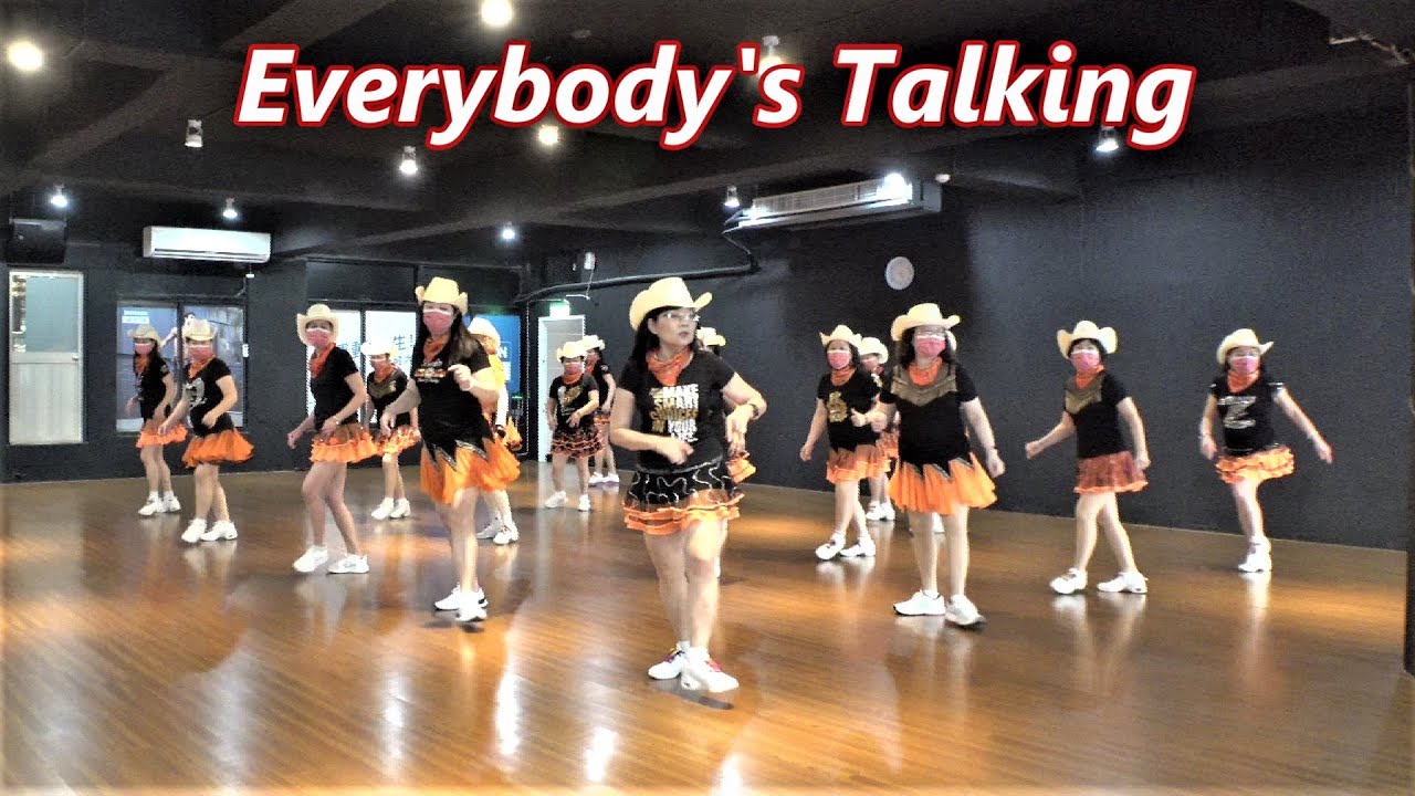 Everybody's Talking│Line Dance by Andrew Hayes & Heather Barton│Demo & WalkThrough║每個人都在談論│排舞│含導跳│4K