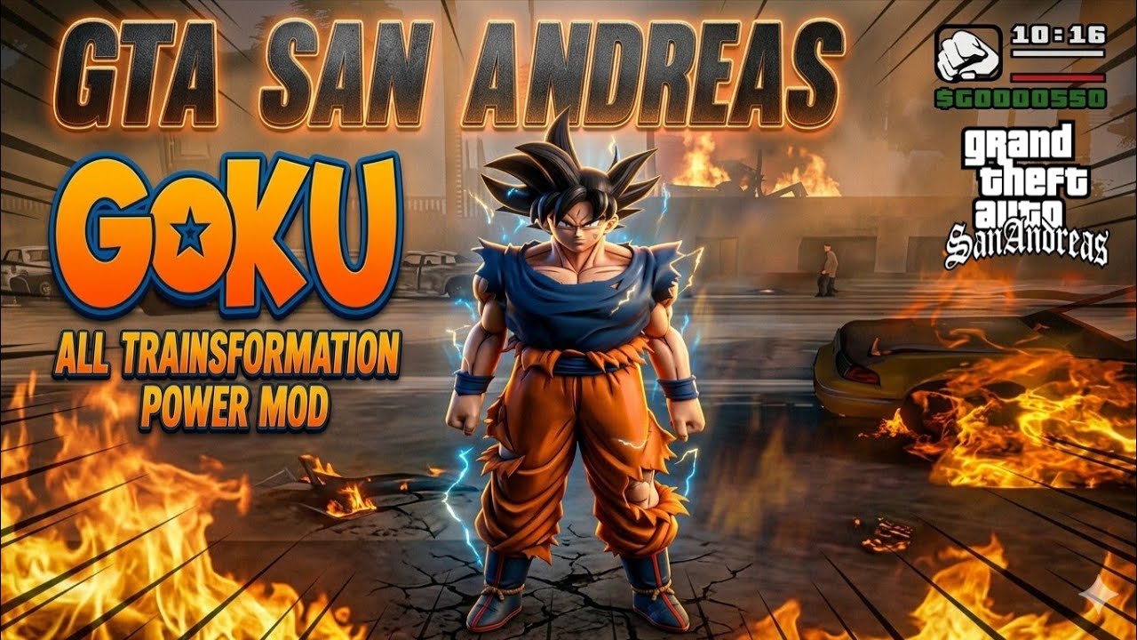 GTA SA ANDROID GOKU ALL TRANSFORMATION POWER MOD GAMEPLAY 