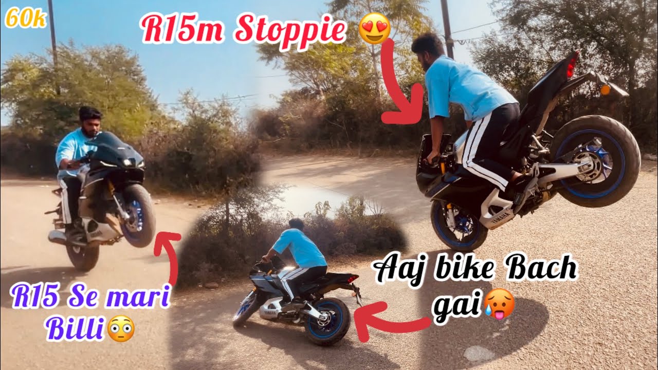 #R15m stoppie 😍 & #r15  se mari billi 🥵 || 