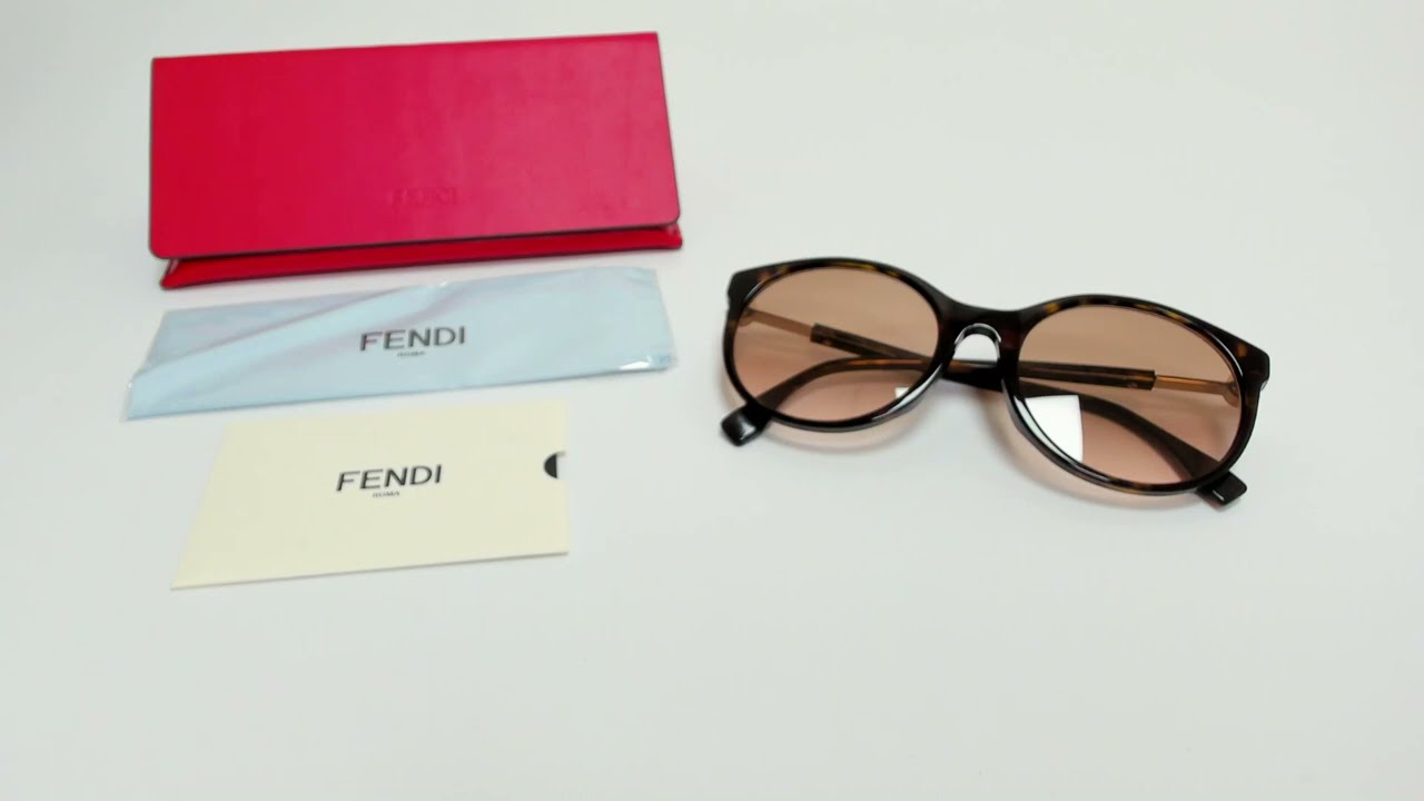Fendi Sunglasses Model-FF0265/F/S Color-086M2 Dark Havana/Brown Pink Gradient Lenses