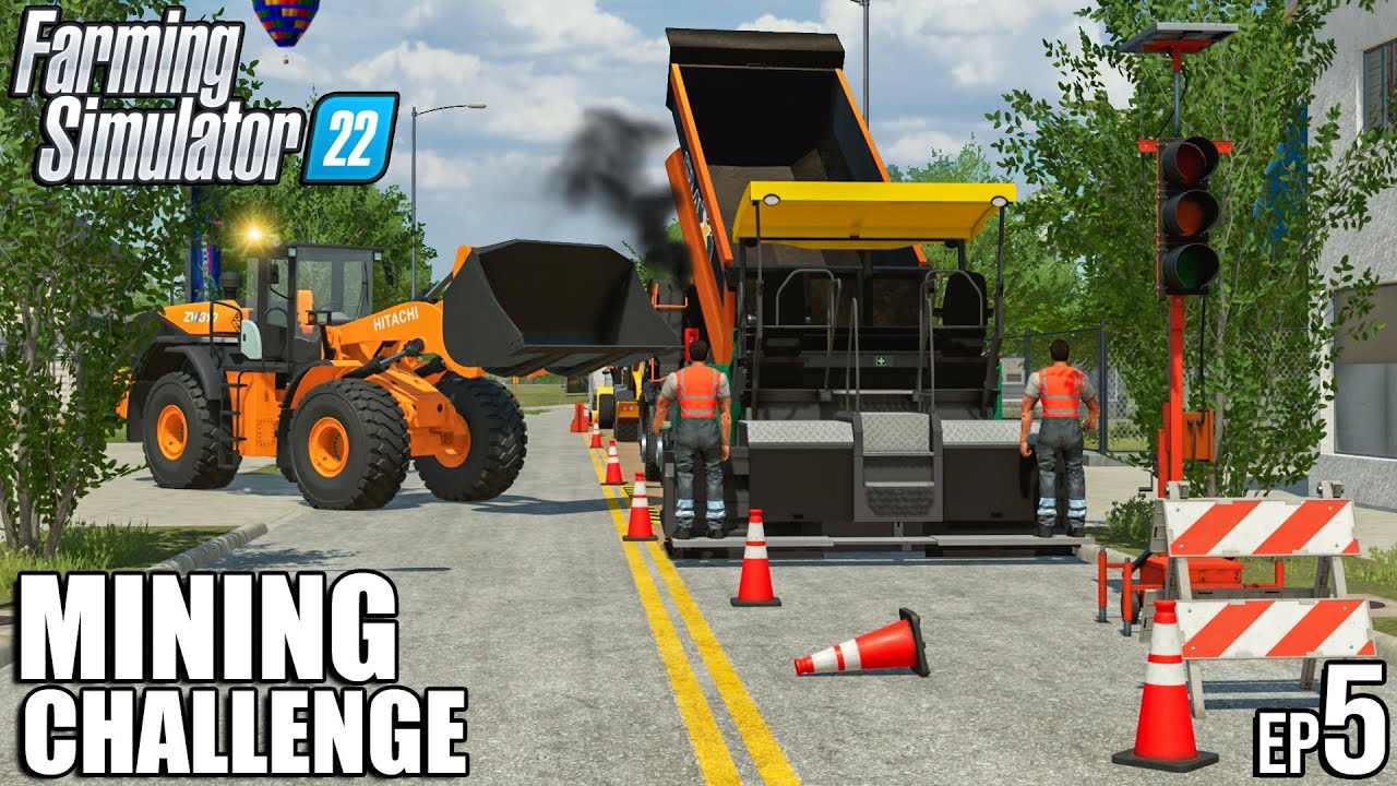 I spent 2 hours MIXING ASPHALT and PAVING ROAD | Mining Challenge | Farming Simulator 22 | Episode 5