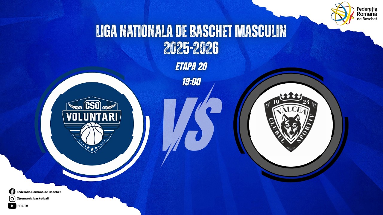 Liga Nationala de Baschet Masculin 25/26 - CSO Voluntari vs CS Vâlcea 1924 Râmnicu Vâlcea