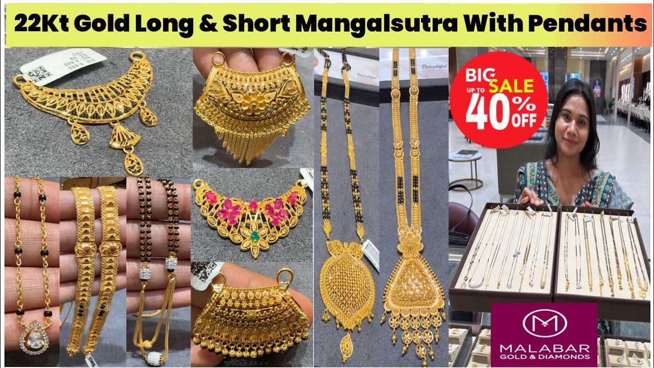 1.39Gm😳Malabar Gold Short Long Mangalsutra & Pendants Upto 40% OFF🔥| Gold Mangalsutra Designs 2026|
