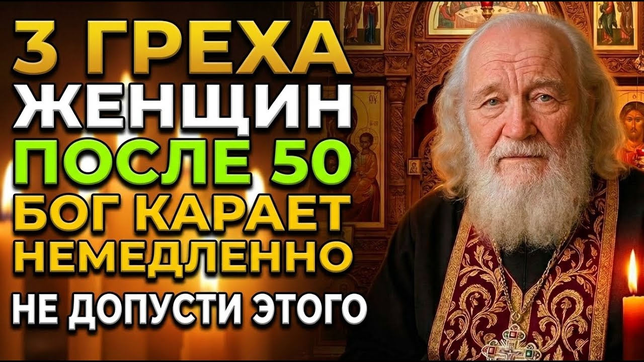 3 греха ЖЕНЩИН после 50, за которые Бог наказывает СРАЗУ! Батюшка предупреждает!