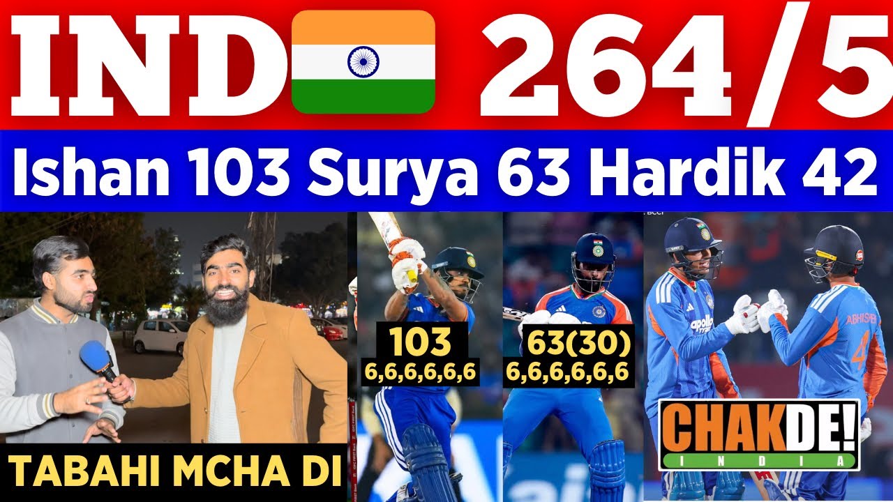 IND 🇮🇳 264/5 vs NZ 🥵 In 5th T20 || Ishan 103 Hardik 42 Surya 63 || Pak Public Reactions 