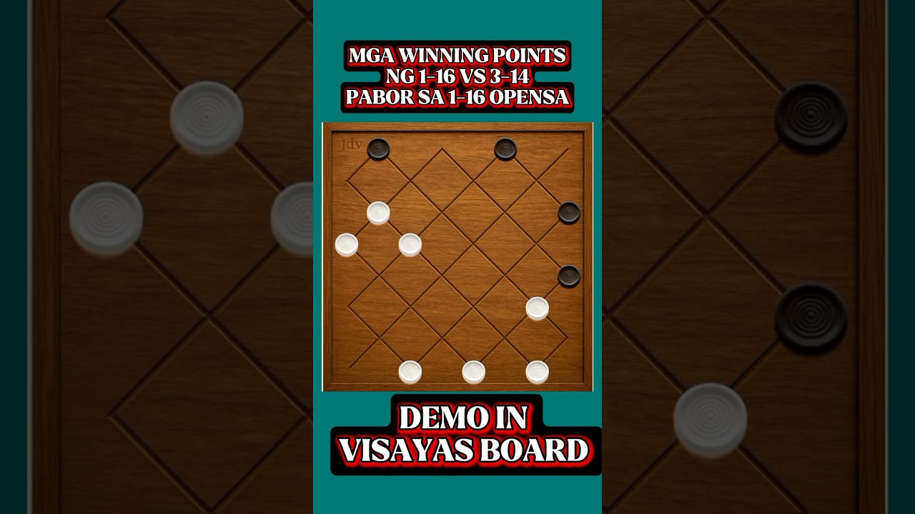MGA WINNING POINTS NG 1-16 VS 3-14 PABOR SA OPENSA TO WIN OR DRAW #damagame #checkers #draughts 