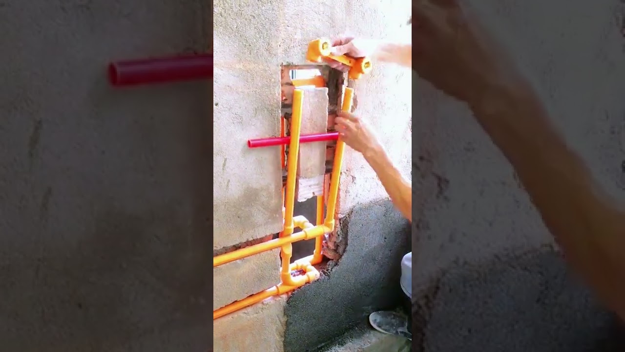 Install hot water circulation pipe in bathroom- Good tools and machinery make work easy