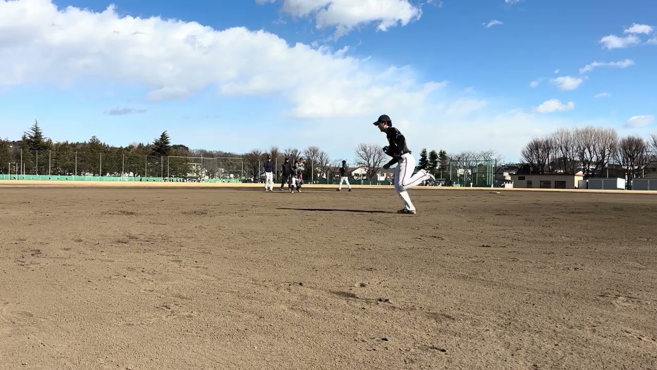内野ノック、ショート守備(2026/1/25 no.2 三鷹野球練習チーム練習会)