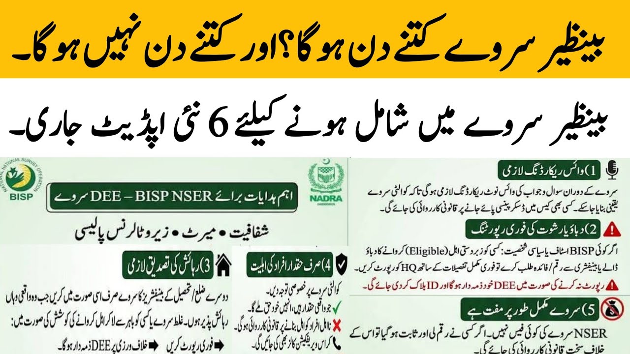 BISP survey 6 new update today | BISP new survey policy update | 8171 portal update @hottalkupdate