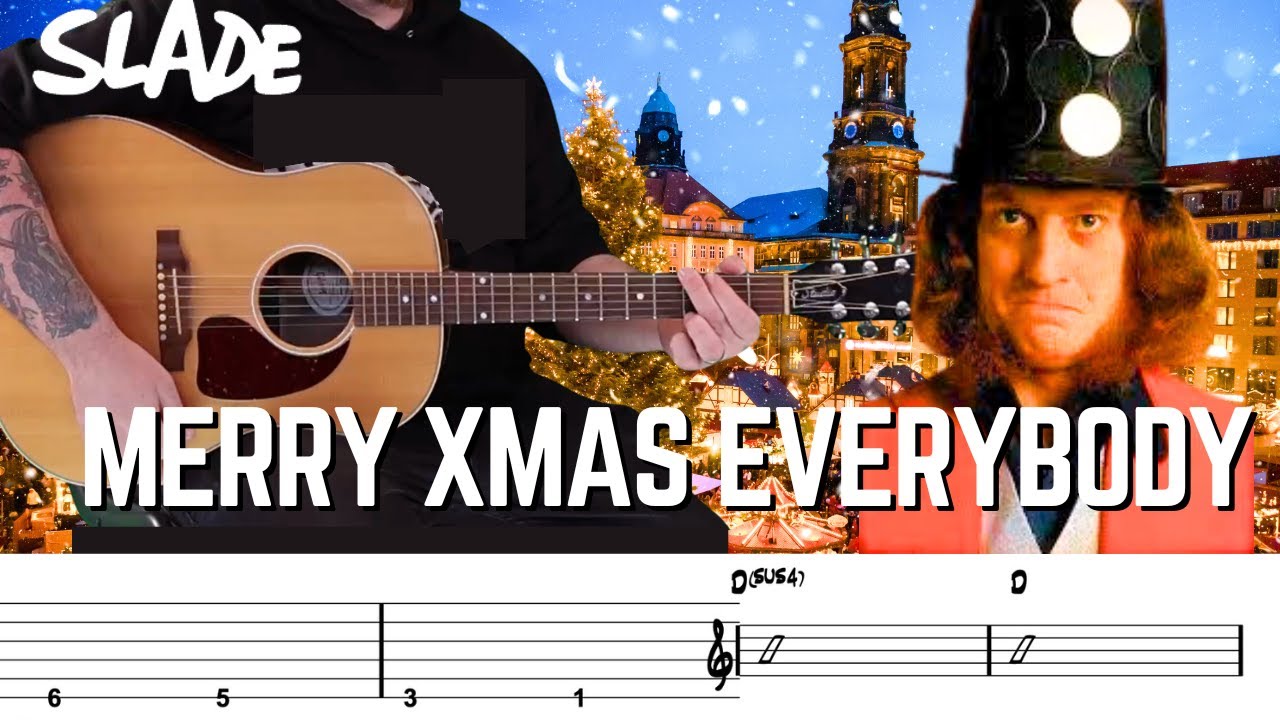 Slade | Merry Christmas Everybody Guitar Tutorial | FREE DOWNLOADABLE TAB | Merry Xmas Guitar Lesson