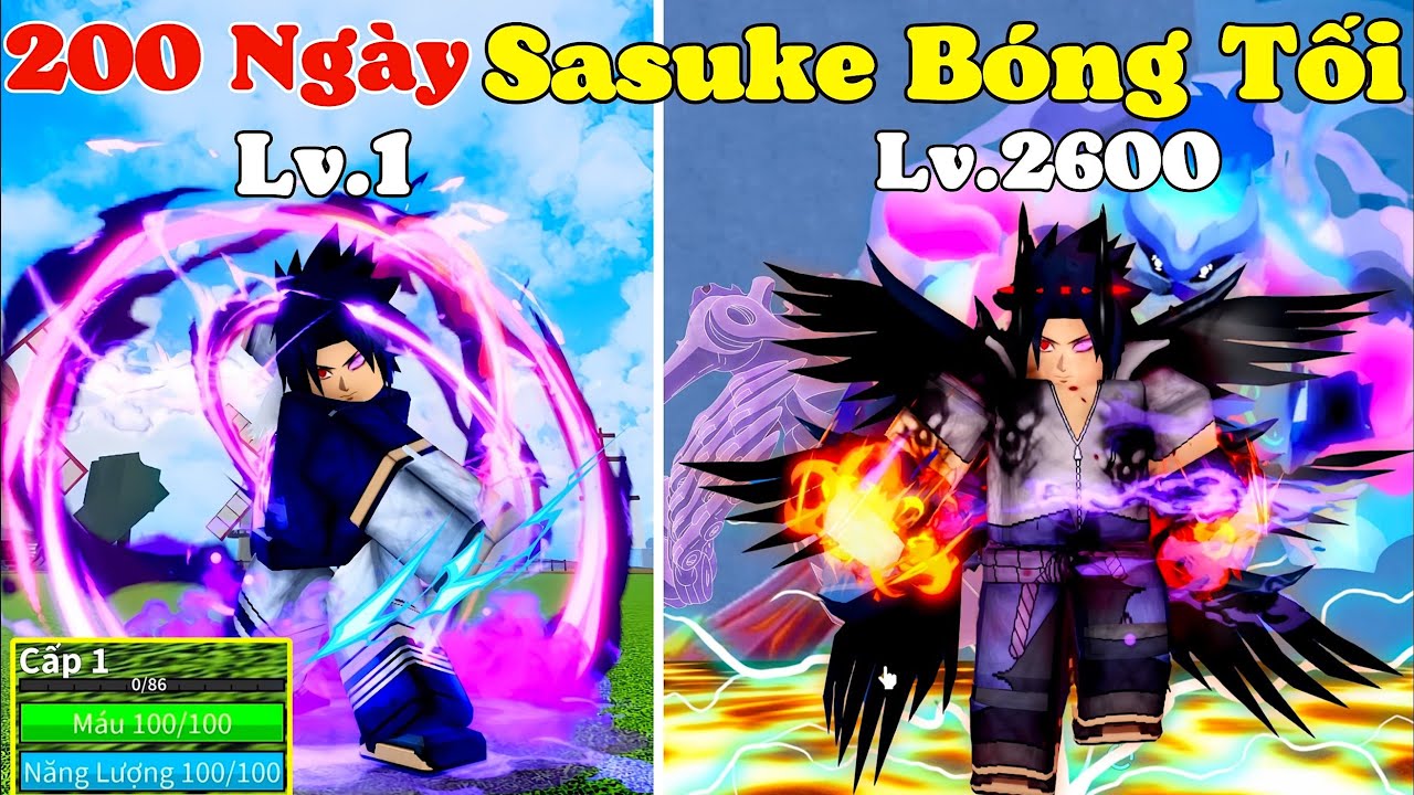 [BloxFruit] 200 Ngày Hokage Bóng Tối Sasuke Thức Tỉnh Susanoo Quỷ Siu Mạnh