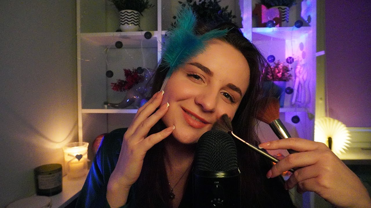 Soft Face Brushing, Gentle Affirmations + Eye Exam ASMR
