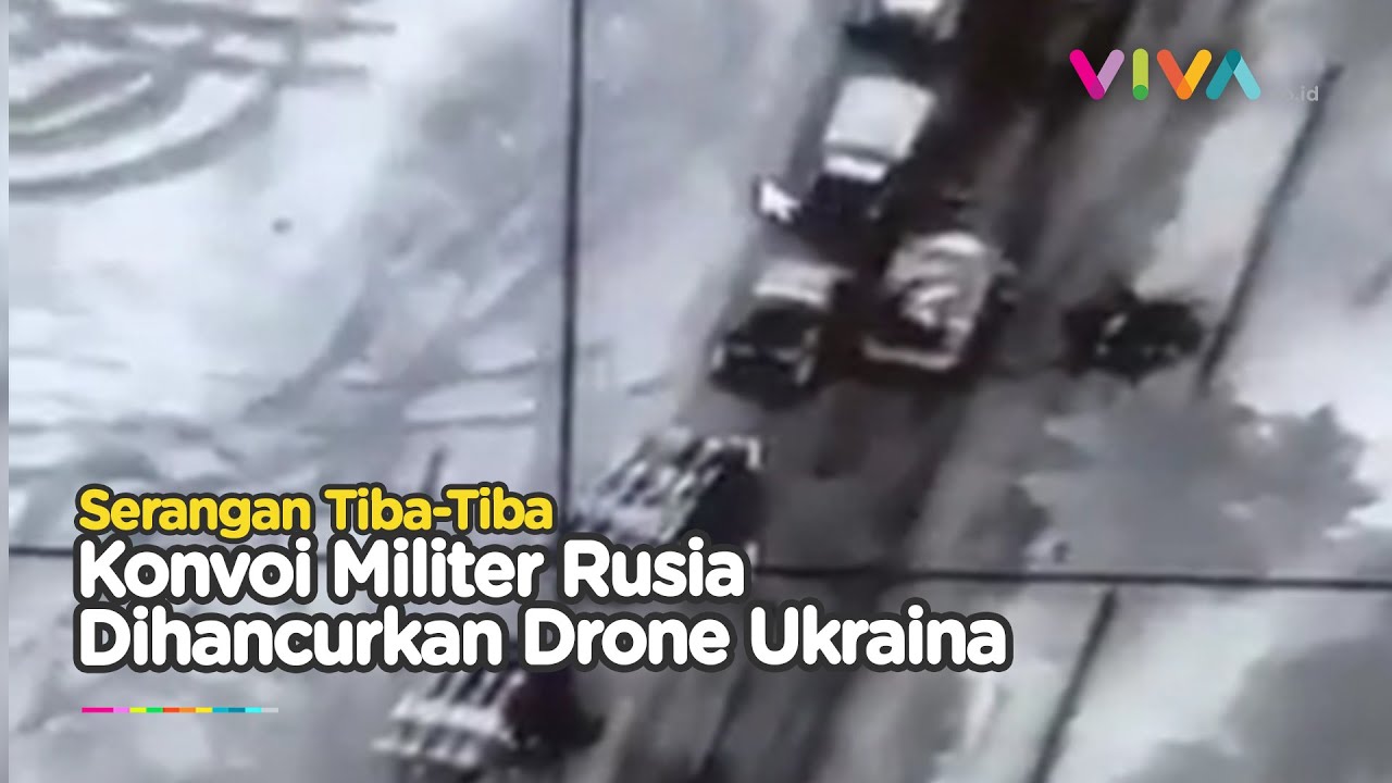 Detik-detik Drone Canggih Ukraina Manjur Hancurkan Konvoi Militer Rusia