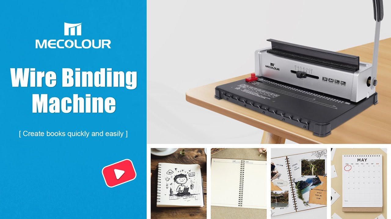 Kit Encadernadora Perfuradora Fechadora 3x1 Wire-o Mecolour Binding Machine
