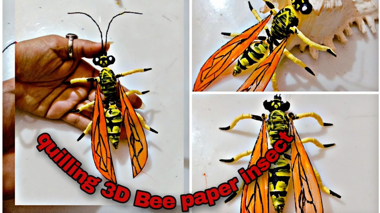 #quilling insects #3D quilling bee #paper art insects #craftbee #craftathome