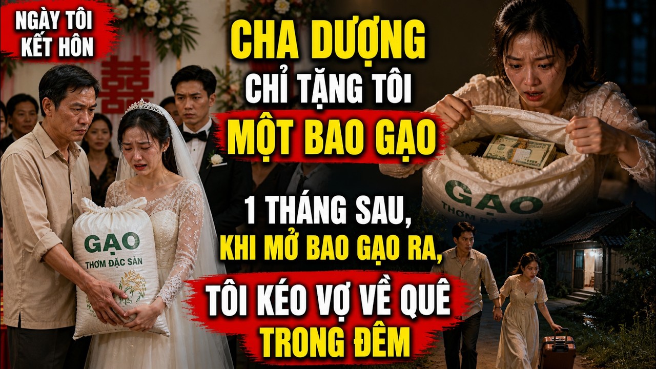 Ngày tôi kết hôn, cha dượng chỉ tặng tôi một bao gạo 1 tháng sau, khi mở bao gạo ra, tôi kéo vợ về