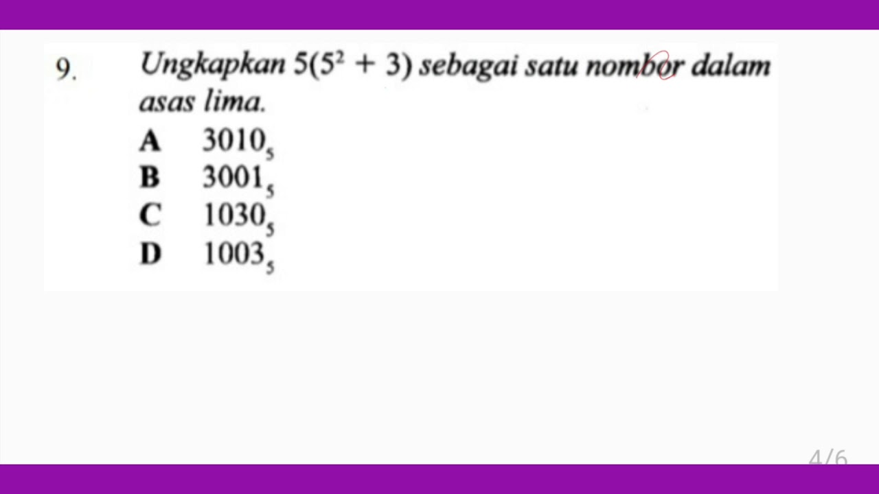 Contoh soalan asas nombor - penukaran asas