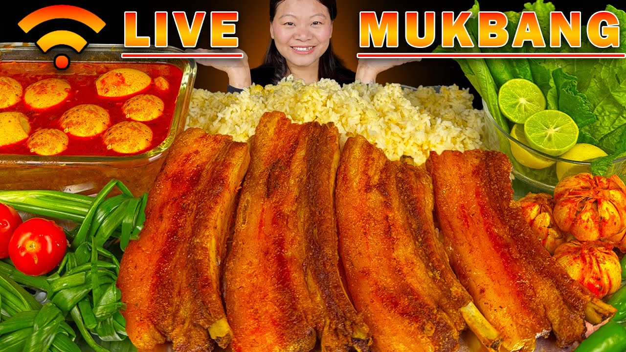 🔥INSANE 2KG FATTY PORK MUKBANG + SPICY EGG CURRY & RICE | EXTREME EATING SHOW |  EDITED VERSION!