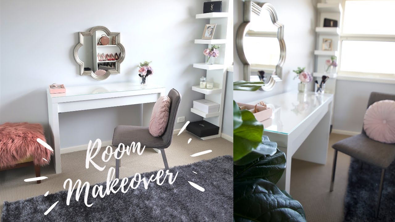 Dressing Room Tour /Makeover / malm dressing table ikea furniture - vanity room | house tour