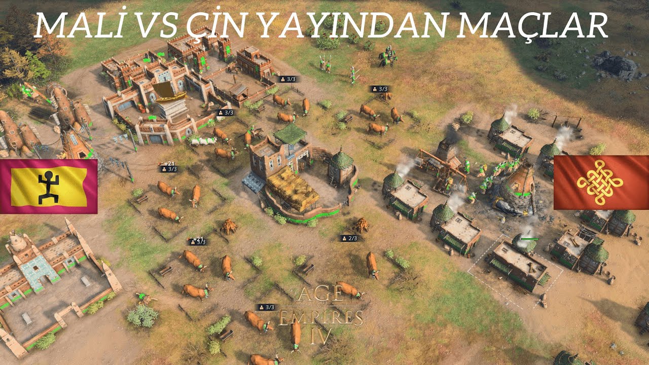 Age of Empires 4 1VS1 Yüksek Görünüm | Mali VS Çin | vs Invictus