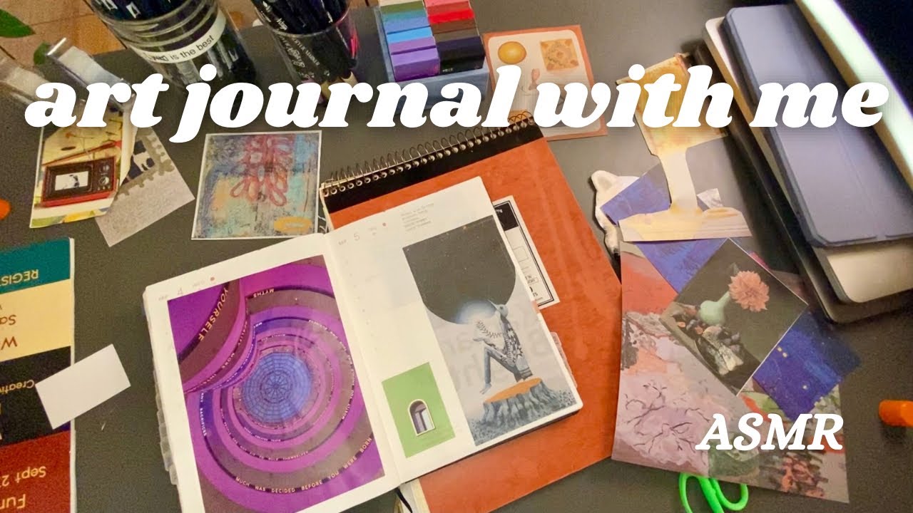 ASMR art journal with me!! 📓✨ relaxing whispers for sleep
