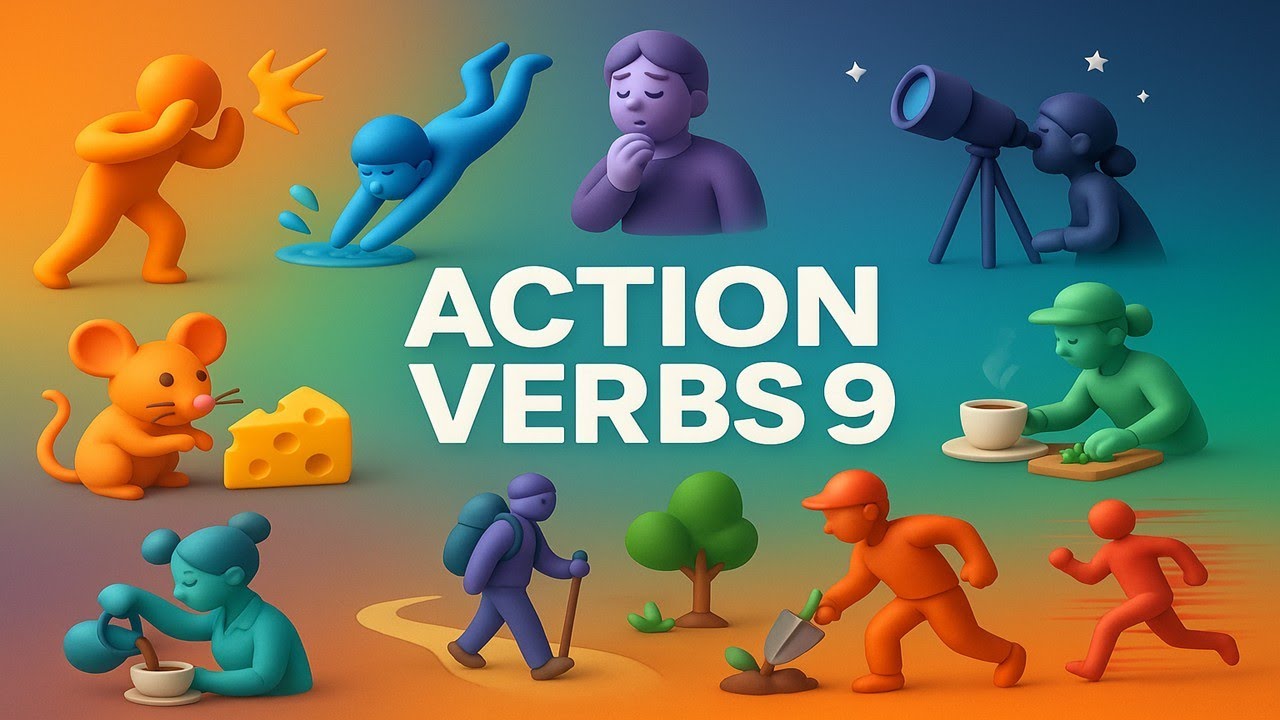 Level Up Your English: Action Verbs 9 Challenge 💪