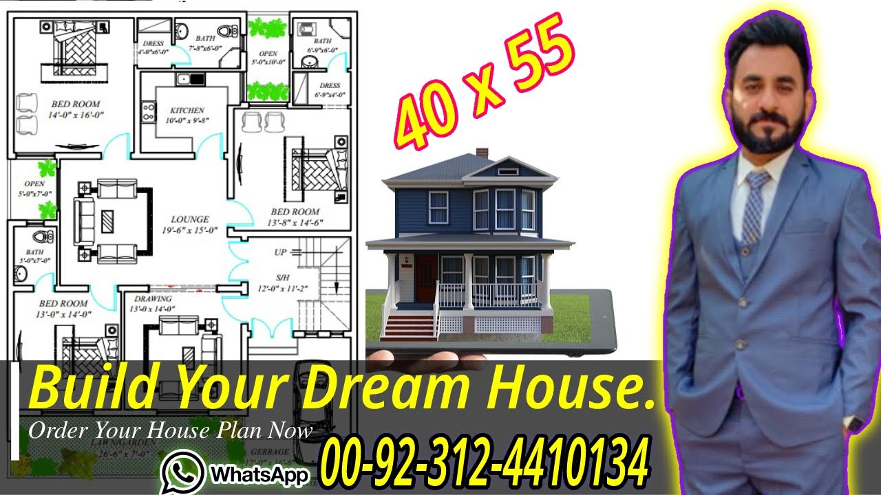 8 Marla house design in Pakistan | 40 x 55 ft house plans | house design | Autocad2021