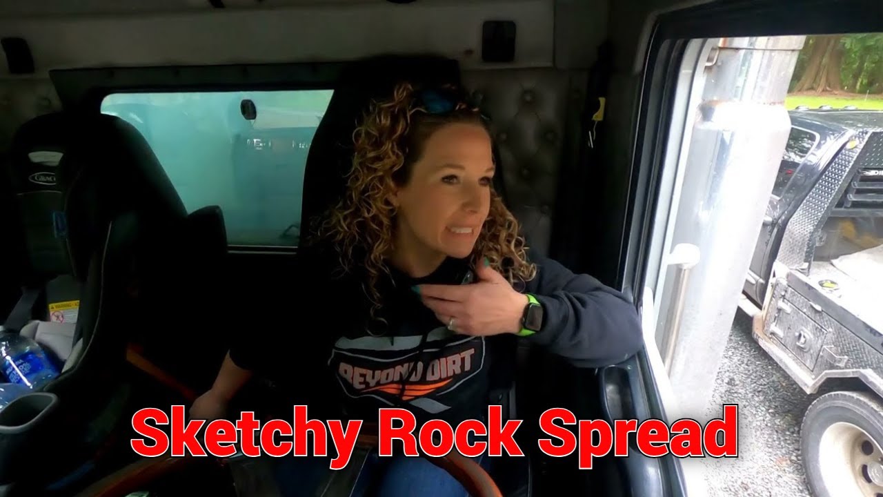 DANGER! Spreading Gravel with Dump Truck | Construction Delivery