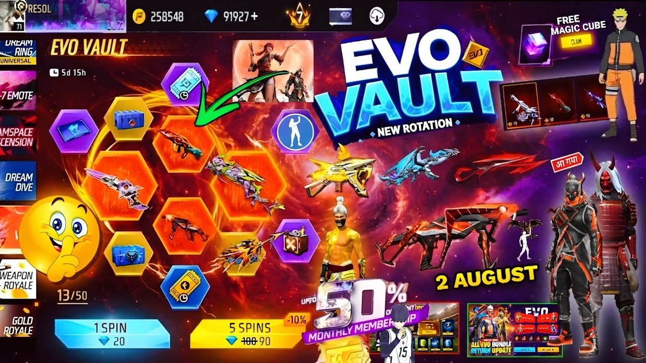Next Evo Vault Event Free Fire🔥🤯2026 *100% CONFIRM*| 2 August Month Evo Vault Event Evo M1014 Skin