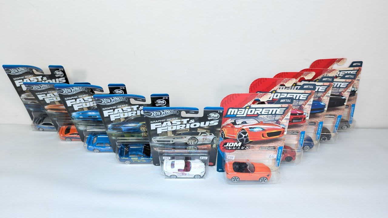 Majorette JDM Legends vs Hot Wheels Silver Series Fast & Furious Graphic Remix