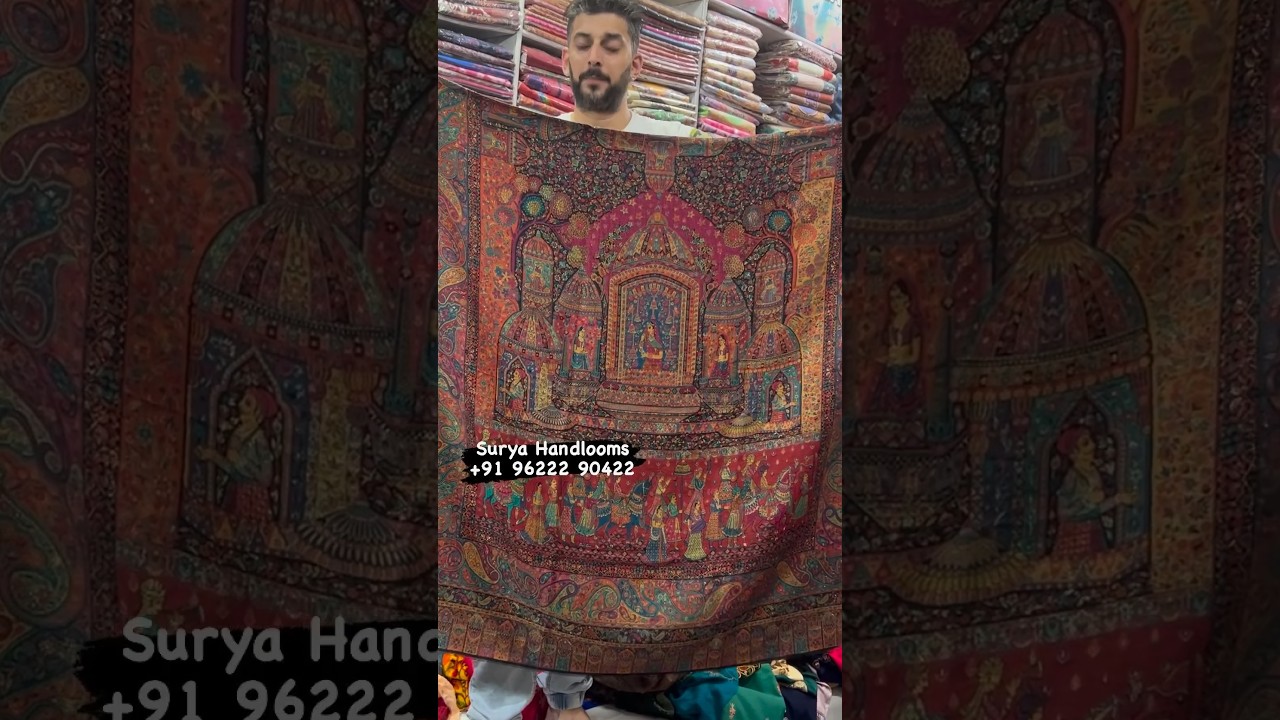 Kalamkani Semi #pashmina #shawl at Surya #handlooms Jammu. All India Delivery.