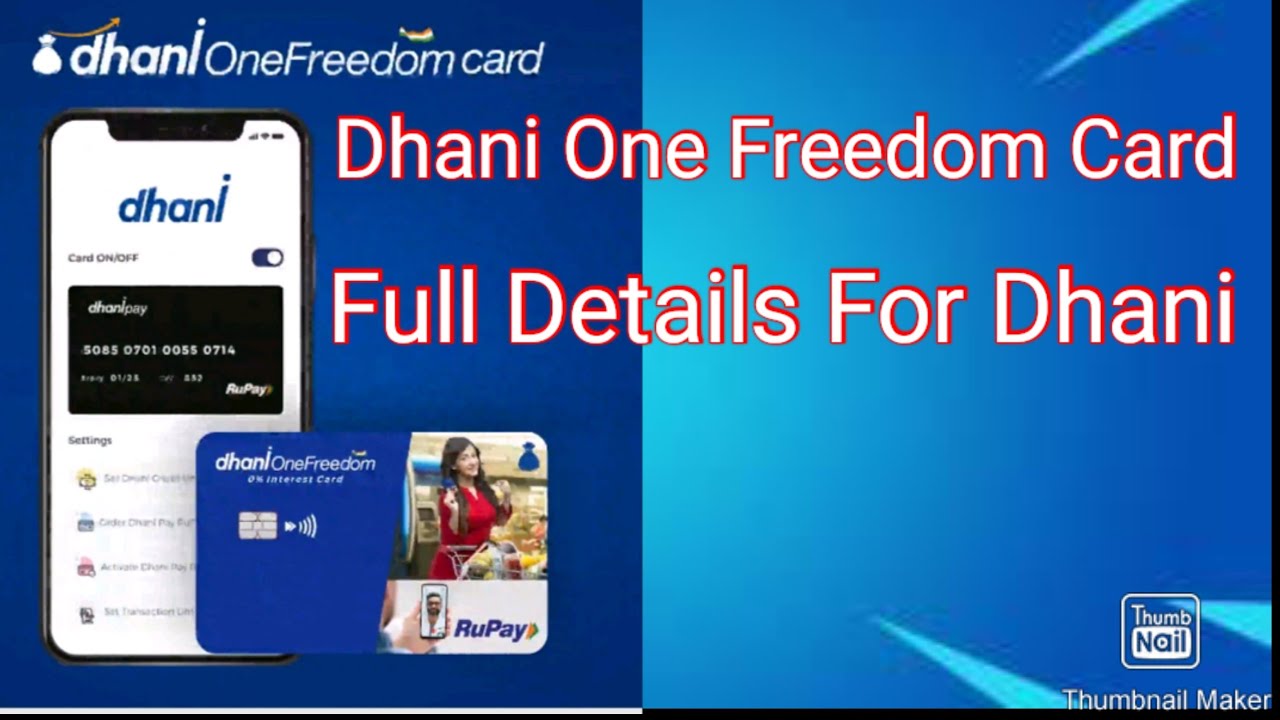 Dhani one freedom card /// Full details and subscription Free and 500 cashback. watch video