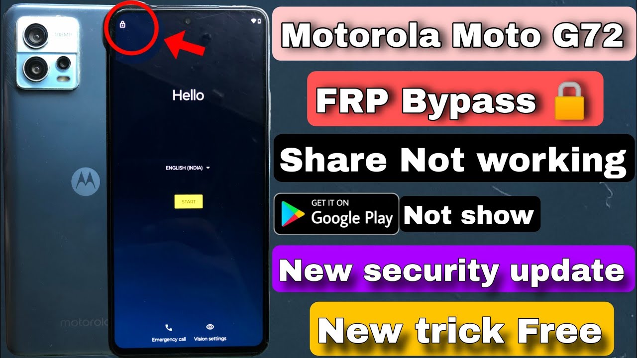 Moto G72 FRP Bypass Google Play services not show || Moto G72 Google Account bypass || without PC 🔥