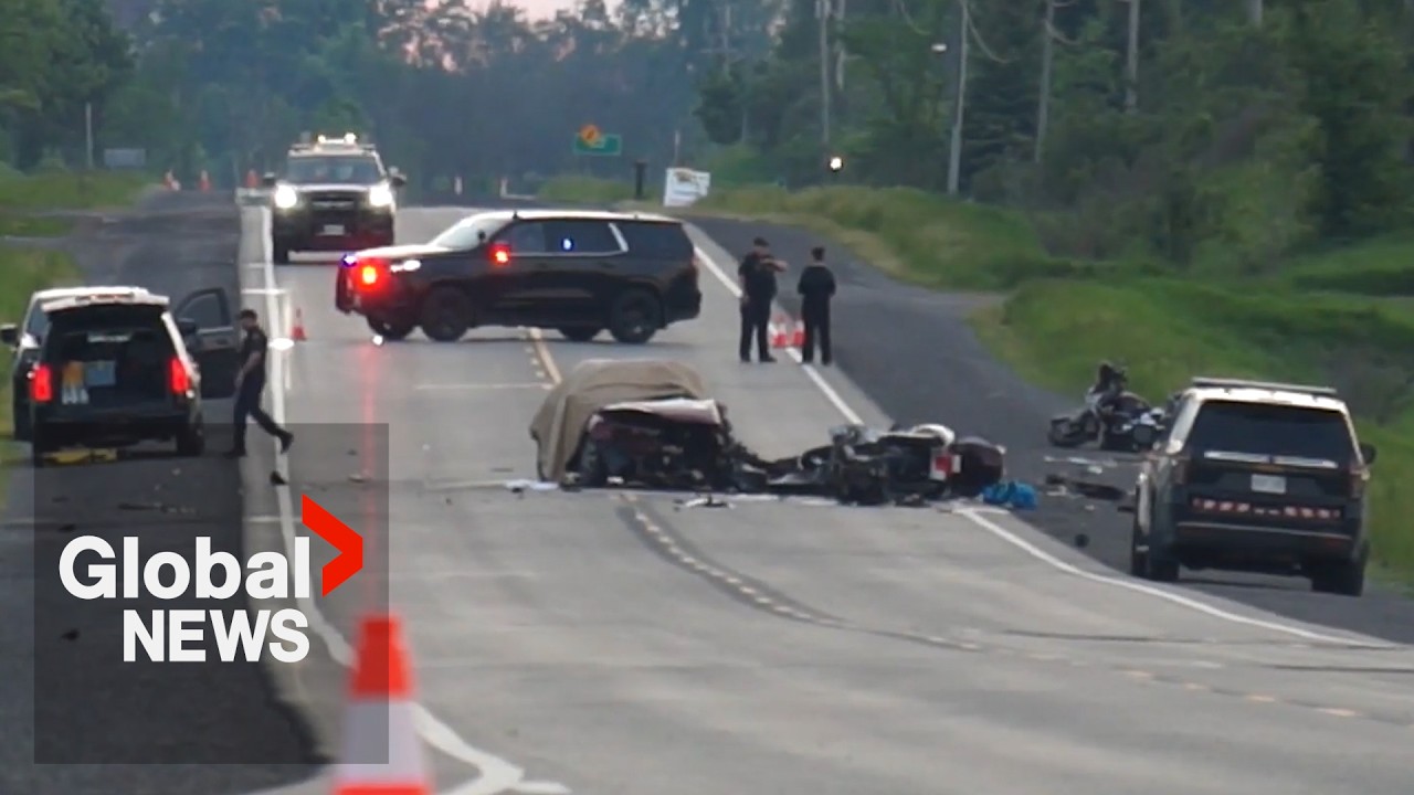 Tragic collision on Ontario highway involving 4 motorcycles and a car kills 3