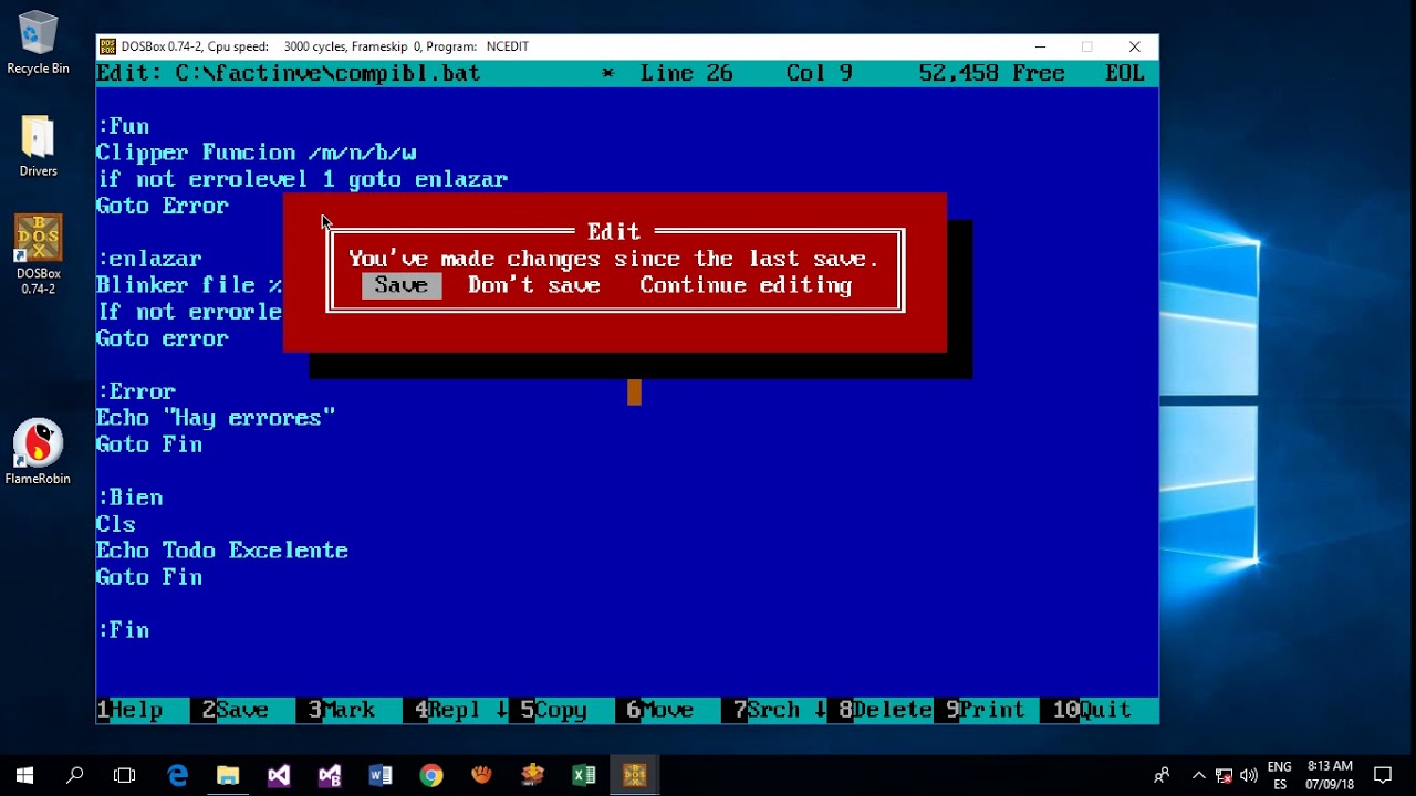 Clipper 5.3  en Windows 10 x64 - Lección 1