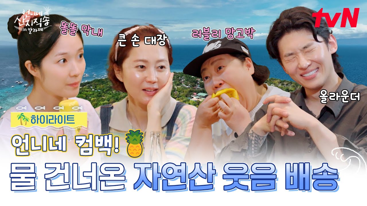 [하이라이트] 이게 어떻게 휴가야!! 역대급 반전😱 물 건넌 사 남매의 물 만난 찐 가족 케미🌴 #언니네산지직송in칼라페 EP.0