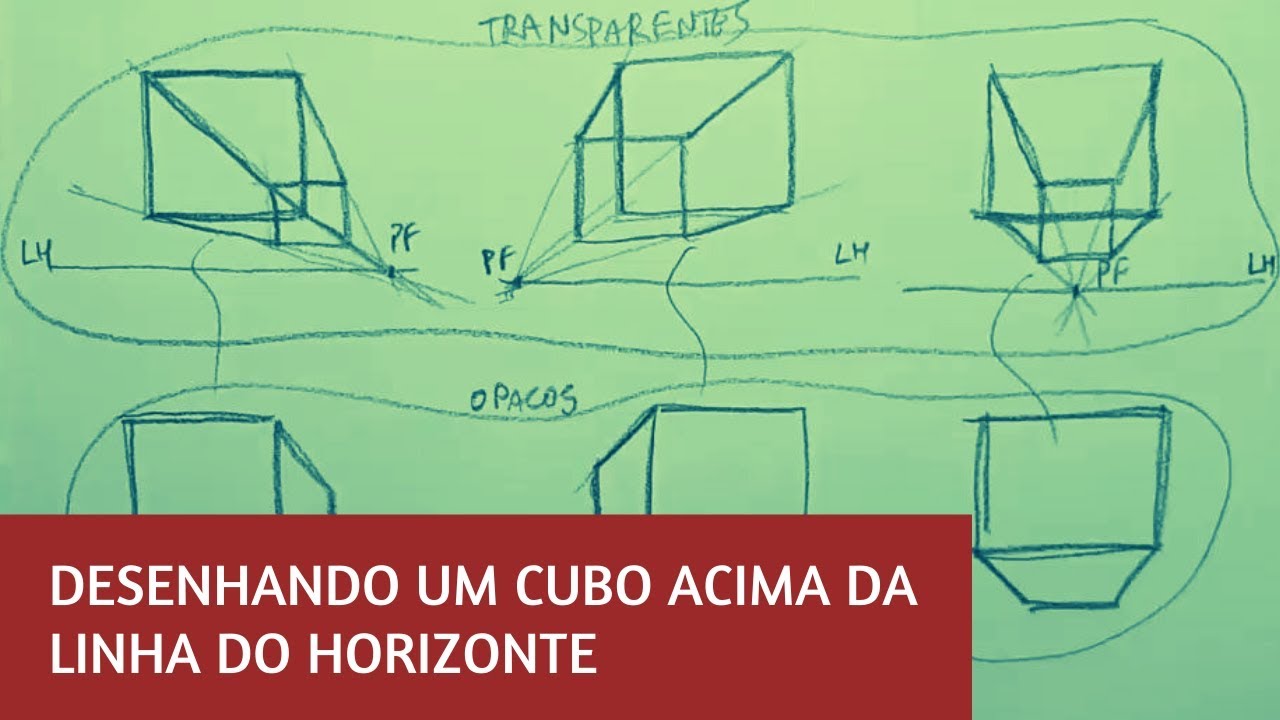 Desenhando um cubo acima da linha do horizonte