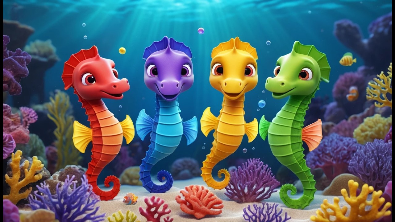 Cinq petits hippocampes tournent, tournent | Chanson de l'océan et comptines sous-marines