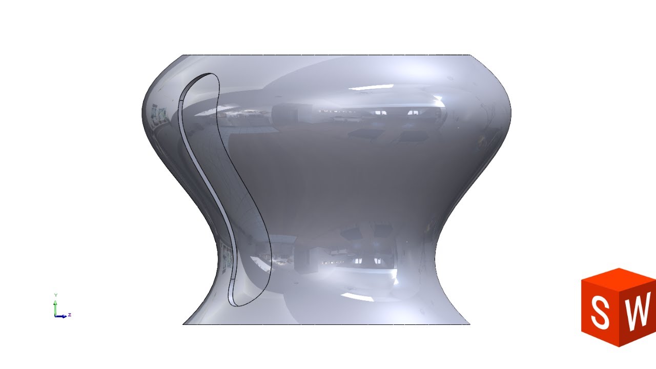 Curve Surface cutting in Solidworks