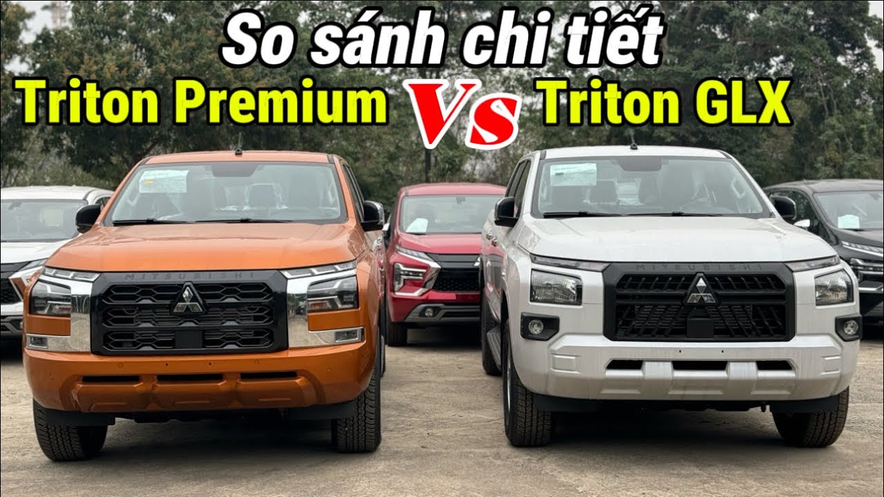 CHI TIẾT LĂN BÁNH MITSUBISHI TRITON THÁNG 02/2025. So sánh trực tiếp 2 phiên bản GLX và Premium