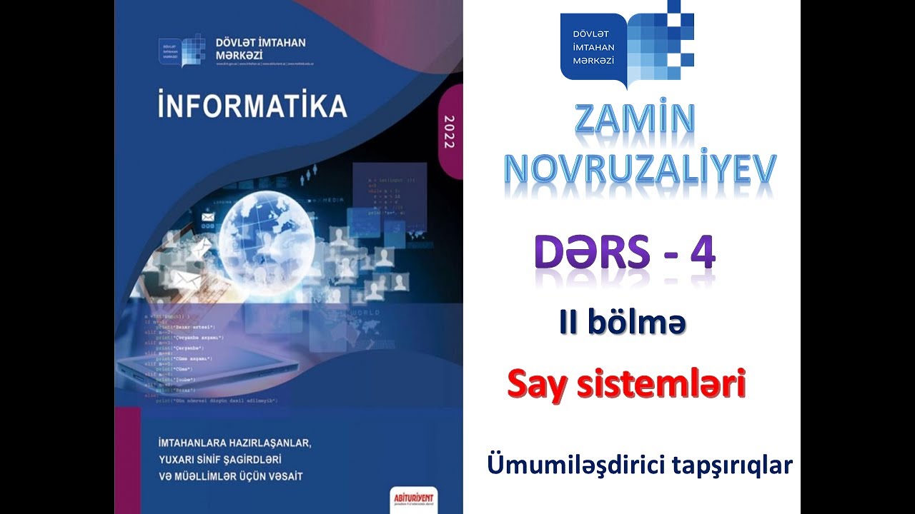 Say sistemləri, II bölmənin davamı (ümumiləşdirici tapşırıqlar səh 49, 50)