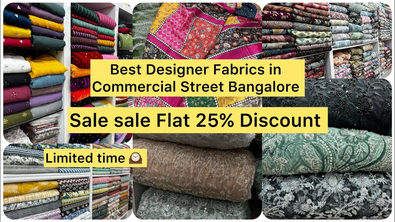 Best Designer Fabrics in Commercial Street Bangalore | Street Shopping | Khushbu Shetty