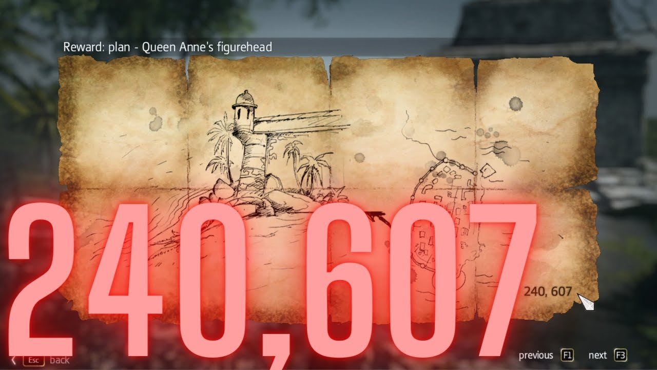 Assassins Creed IV: Black Flag Treasure Location 240,607 / How to get QUEEN ANNE`S FIGURE HEAD