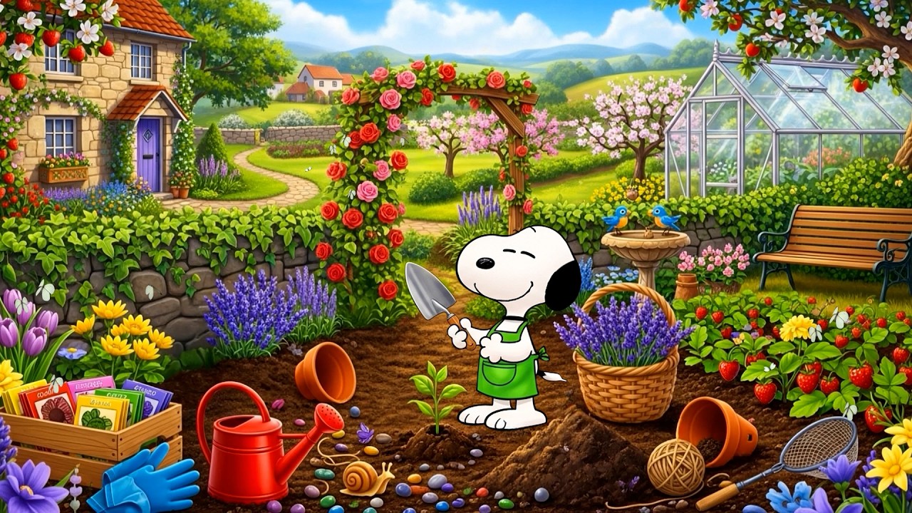 🍃 Snoopy&rsquo;s Cozy Garden Corner 🌼 Relaxing Lofi Vibes in Bloom 🌸Chill Lofi Beats to Focus Time