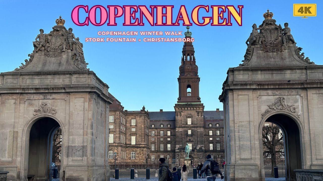 Winter Walk in Copenhagen ❄️ | Stork Fountain to Christiansborg Palace | 2025
