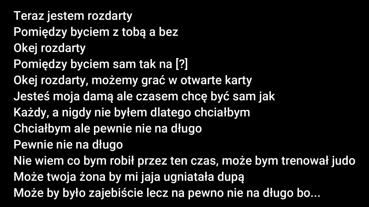 Oki - Albo Jest Zajebiście Albo Jest Smutno Tekst