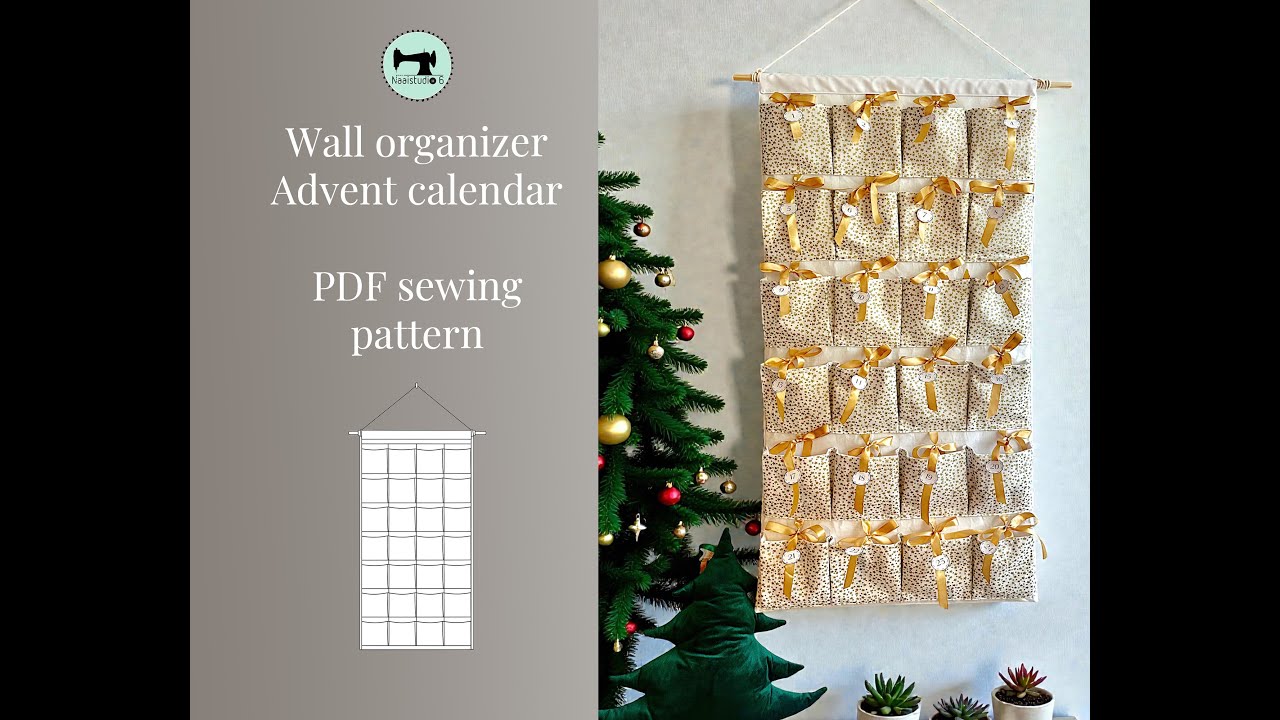 Wall organizer | Advent calendar sewing tutorial with PDF pattern