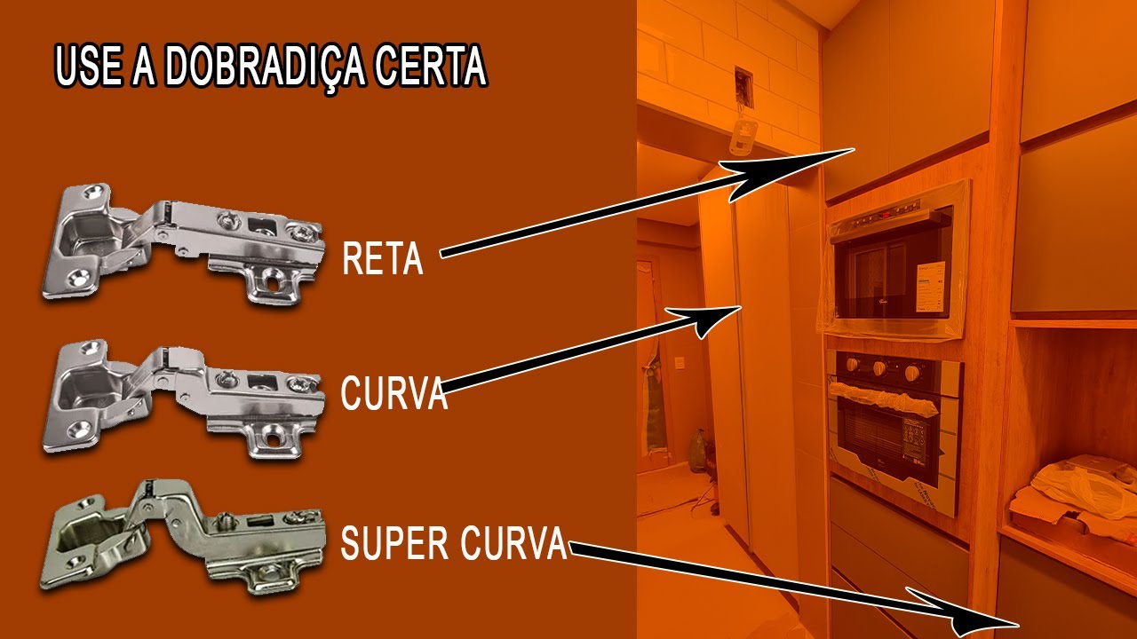 Onde usar dobradiças retas curvas e super curvas