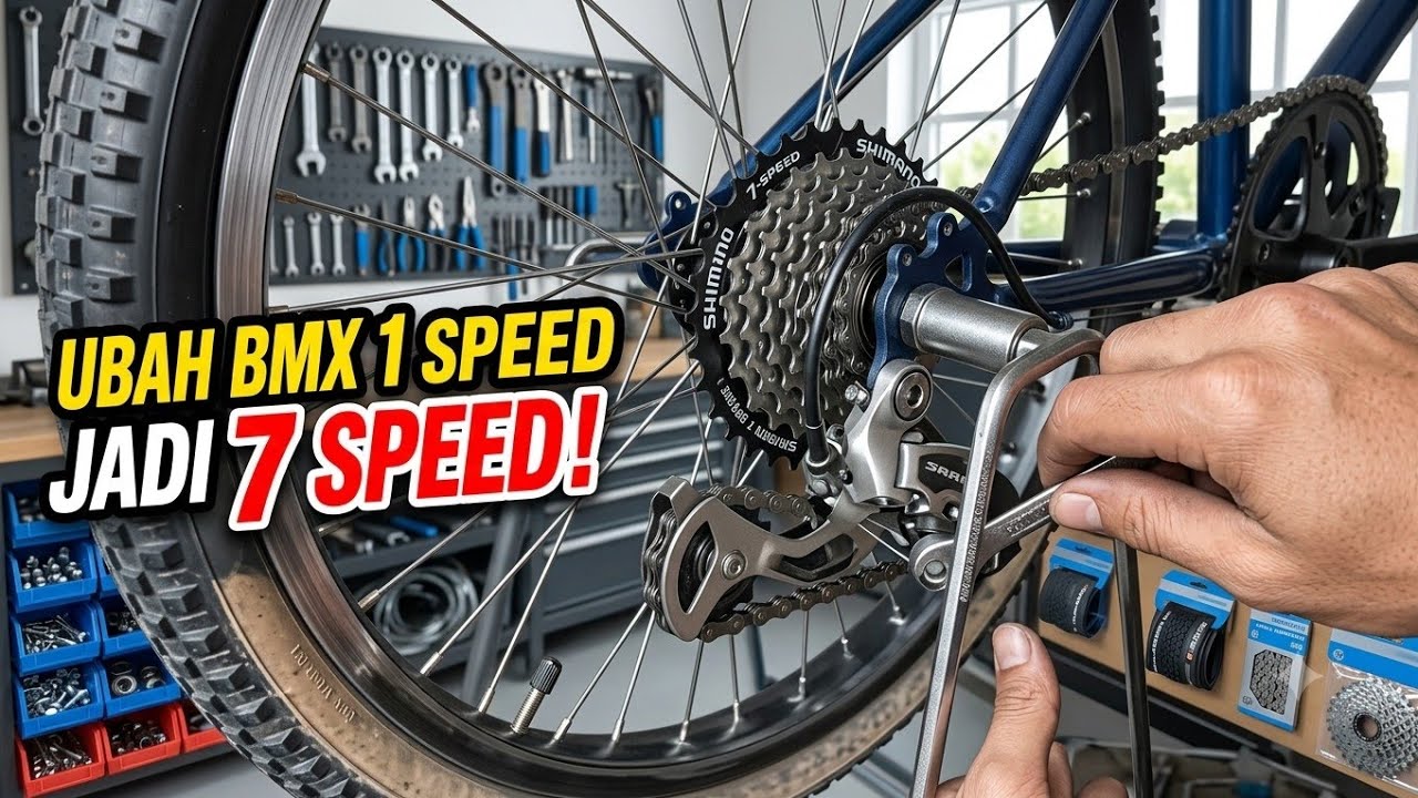 Cara merubah BMX  1 speed jadi 7 speed mantap 👍